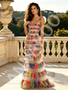 Shop 2026 ANNAKOO Ruffles  A Line Rainbow Tulle Sheath Column Prom Dress Under 269