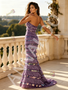 Shop 2026 ANNAKOO Purple Strapless Layers Sequin Trumpet Mermaid Prom Dress Under 249