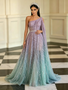 Shop 2026 ANNAKOO Sparkle Green Purple One Shoulder A Line Prom Dress Under 329