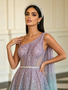Shop 2026 ANNAKOO Sparkle Green Purple One Shoulder A Line Prom Dress Under 329