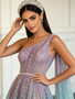 Shop 2026 ANNAKOO Sparkle Green Purple One Shoulder A Line Prom Dress Under 329