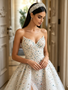 2026 Sweetheart A-Line Tulle Pearl Colorful Beaded Wedding Dress