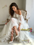Shop 2026 ANNAKOO One Shoulder Long Sleeve Appliques Tulle  Wedding Dress Under 249