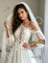 Shop 2026 ANNAKOO One Shoulder Long Sleeve Appliques Tulle  Wedding Dress Under 249