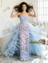 Shop 2026 ANNAKOO Detachable Train Strapless Tulle Flowers A Line Blue Prom Dress Under 298