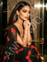 Luxury Red Beading V Neck Cape Trumpet Mermaid Prom Dress