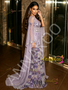 Colorful Beading V Neck Cape Trumpet Mermaid Purple Prom Dress