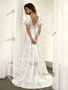 Shop 2026 ANNAKOO Puffy Sleeve Satin A Line V Neck Wedding Dress Under 169