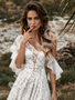 Shop 2026 ANNAKOO Short Sleeve Off The Shoulder A Line Lace Tulle Wedding Dress Under 239