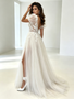 Shop 2026 ANNAKOO Puffy Sleeve Tulle Lace A Line Wedding Dress With Slit Under 198