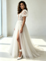 Shop 2026 ANNAKOO Puffy Sleeve Tulle Lace A Line Wedding Dress With Slit Under 198