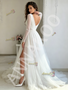 Shop 2026 ANNAKOO Asymmetrical Long Sleeve Tulle A Line White Wedding Dress With Slit Under 198