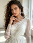 Shop 2026 ANNAKOO Asymmetrical Long Sleeve Tulle A Line White Wedding Dress With Slit Under 198