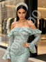 Shop 2026 ANNAKOO Off The Shoulder Tassel Green Long Sleeve Prom Dress With Slit Under 239