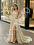 Shop 2026 ANNAKOO Champagne Tassel Green Long Sleeve Prom Dress With Slit Under 229