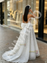 Shop 2026 ANNAKOO V Neck Beading A Line Sequin Beading Silver Tulle Prom Dress With Bow Under 498