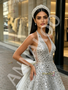 Shop 2026 ANNAKOO V Neck Beading A Line Sequin Beading Silver Tulle Prom Dress With Bow Under 498