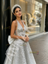 Shop 2026 ANNAKOO V Neck Beading A Line Sequin Beading Silver Tulle Prom Dress With Bow Under 498