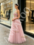 Shop 2026 ANNAKOO Spaghetti Straps Pearls Tulle A Line Pink Prom Dress Under 198