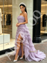 Shop 2026 ANNAKOO Strapless Tassel Lavender Tulle Sequin Ruffles Prom Dress Under 229