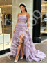 Shop 2026 ANNAKOO Strapless Tassel Lavender Tulle Sequin Ruffles Prom Dress Under 229