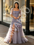 Shop 2026 ANNAKOO Square Short Sleeve Beading Tulle Purple Prom Dress Under 229