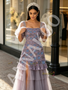 Shop 2026 ANNAKOO Square Short Sleeve Beading Tulle Purple Prom Dress Under 229