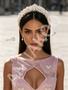 Shop 2026 ANNAKOO Pink Heart Pearls Keyhole A Line Jewel Tulle Prom Dress Under 298