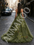 Shop 2026 ANNAKOO Olive Green Tulle Sweetheart Rose Pearls Prom Dress Under 349