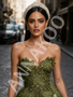 Shop 2026 ANNAKOO Olive Green Tulle Sweetheart Rose Pearls Prom Dress Under 349