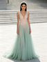 Shop 2026 ANNAKOO Pink & Green Tulle Flower A Line V Neck Prom Dress Under 239