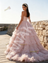 Shop 2026 ANNAKOO Sweetheart Pearls Ball Gown Ruffles Sequin Pink Prom Dress Under 349