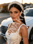 Shop 2026 ANNAKOO Straps Trumpet Mermaid White Lace Sweep Train Wedding Dress Under 239