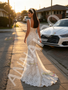 Shop 2026 ANNAKOO Straps Trumpet Mermaid White Lace Sweep Train Wedding Dress Under 239