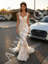 Shop 2026 ANNAKOO Straps Trumpet Mermaid White Lace Sweep Train Wedding Dress Under 239