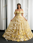 Shop 2026 ANNAKOO Off The Shoulder Yellow Lace Floral A Line Prom Dress Under 269