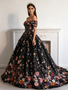 Shop 2026 ANNAKOO Black Off The Shoulder Floral Lace A Line Prom Dress Under 298