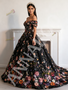 Shop 2026 ANNAKOO Black Off The Shoulder Floral Lace A Line Prom Dress Under 298