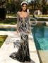 Shop 2026 ANNAKOO Black Square Beading Long Sleeve Trumpet Mermaid Prom Dress Under 359