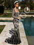 Shop 2026 ANNAKOO Black Square Beading Long Sleeve Trumpet Mermaid Prom Dress Under 359