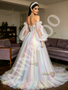 Shop 2026 ANNAKOO Rainbow Tulle Long Sleeve A Line Prom Dress With Slit Under 198