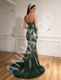 Shop 2026 ANNAKOO Green Crystal Pearl Beading Trumpet Mermaid Sweetheart Prom Dress Under 298