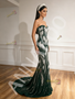 Shop 2026 ANNAKOO Green Crystal Pearl Beading Trumpet Mermaid Sweetheart Prom Dress Under 298