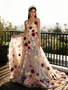 Shop 2026 ANNAKOO Spaghetti Straps A Line Flowers Colorful  Lace Prom Dress Under 359