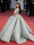 Green Off The Shoulder Ball Gown Flowers Sequin Tulle Prom Dress