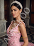 Shop 2026 ANNAKOO Pink Spaghetti Straps Flower Beading Sweep Train Trumpet Mermaid Prom Dress Under 398