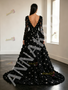 Shop 2026 ANNAKOO Long Sleeve Black Beading Flower A Line With Slit Under 339