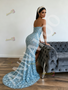 Shop 2026 ANNAKOO Blue Sequin Beading Sequin Sheath Column Prom Dress With Slit Under 298