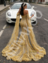 Shop 2026 ANNAKOO Gold Long Sleeve Cape Trumpet Mermaid Beading Flower Prom Dress Under 339