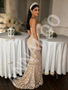 Strapless Sequin Beading Trumpet Mermaid Sparkle Prom Dress